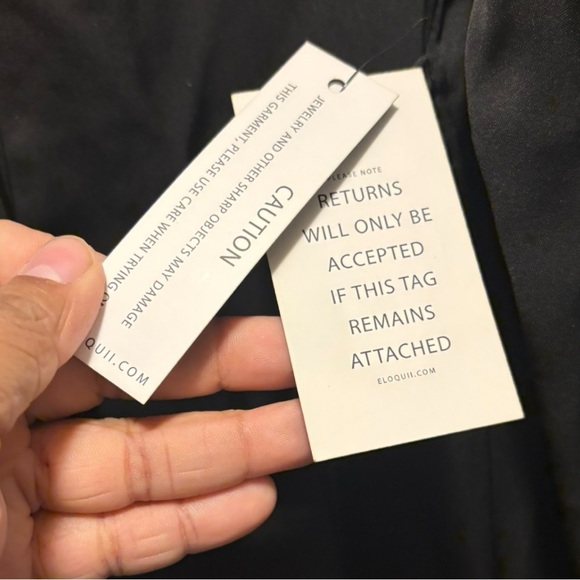 NWT ELOQUII Black Satin Collared Mini Wrap Shirt Dress Size 18 - Picture 5 of 6